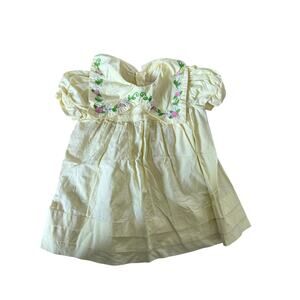 Vintage Rose Cottage yellow floral embroidered infant dress